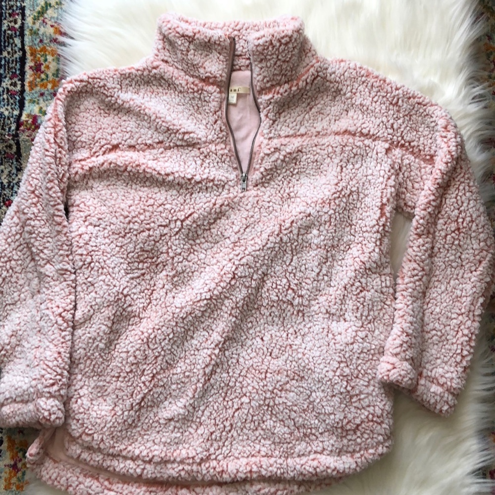 Pink Sherpa pullover
